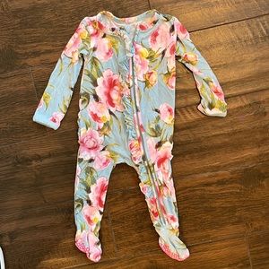 Posh Peanut floral zipper pajamas 3-6 months